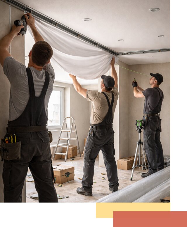 Монтаж парящего натяжного потолка под ключ в Нурлате