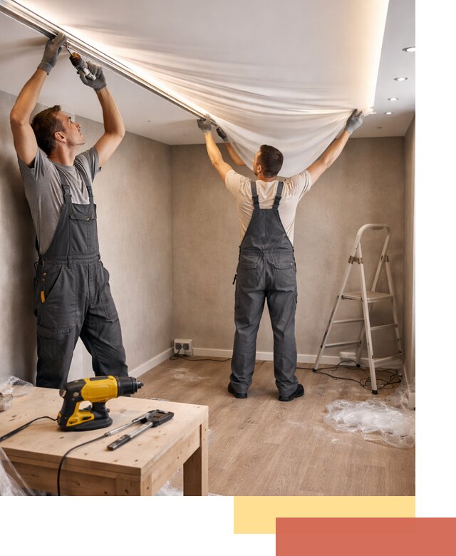 Монтаж натяжного потолка с подсветкой в Нурлате цена и сроки