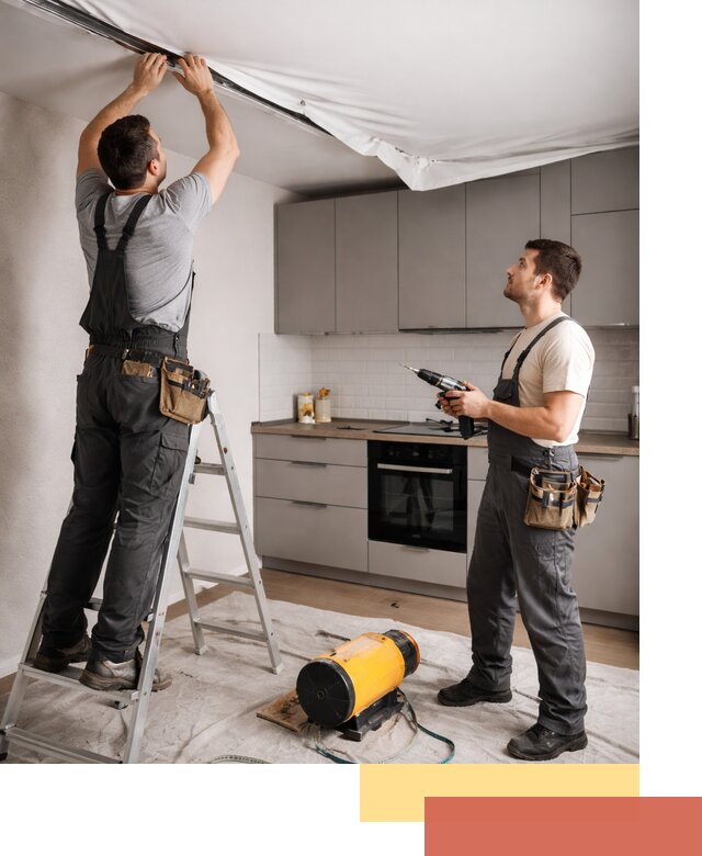 Монтаж натяжного потолка на кухне в Нурлате