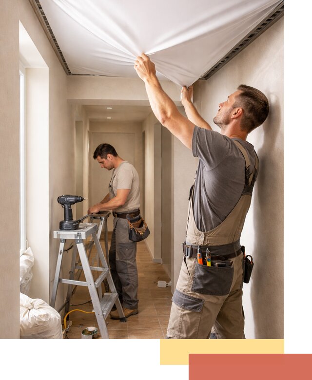 Монтаж натяжного потолка в прихожей в Нурлате