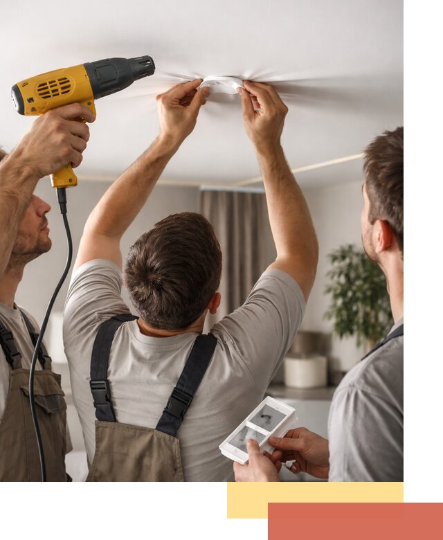 Ремонт прокола полотна натяжного потолка в Нурлате