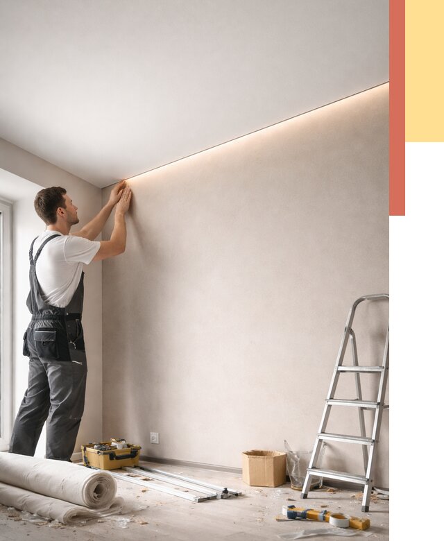 Теневые натяжные потолки в Нурлате от 8550 руб. под ключ | ОТДЕЛОЧНИК-Нрт