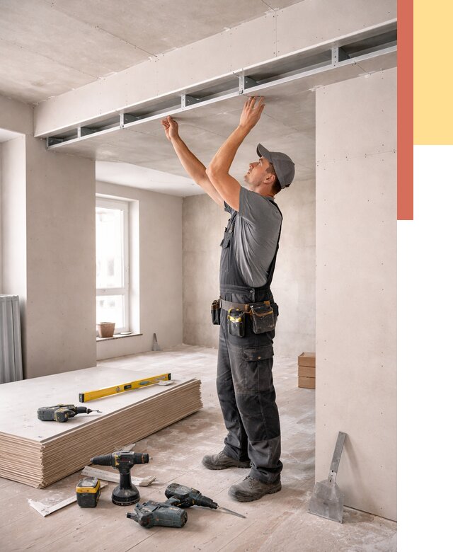 Потолок из гипсокартона с нишей в Нурлате от 1303 руб. под ключ | ОТДЕЛОЧНИК-Нрт