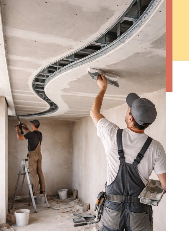 Криволинейный потолок из гипсокартона в Нурлате от 2190 руб./м2 | ОТДЕЛОЧНИК-Нрт