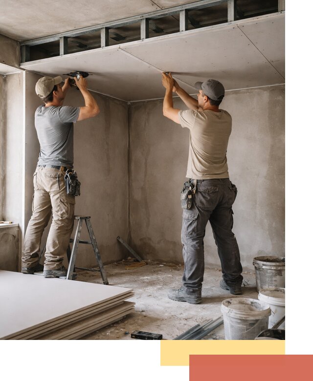 Короб из гипсокартона на потолке под ключ в Нурлате