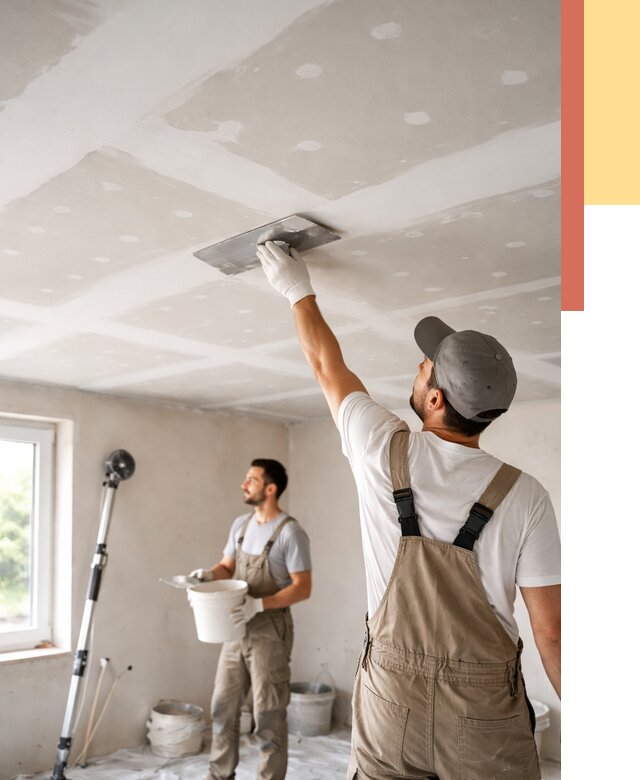 Шпаклевка потолка из гипсокартона в Нурлате от 3337 руб./м2 — услуги под ключ | ОТДЕЛОЧНИК-Нрт