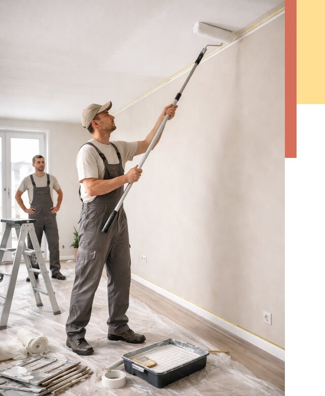 Покраска потолка из гипсокартона в Нурлате от 4692 руб./м2 — услуги под ключ | ОТДЕЛОЧНИК-Нрт