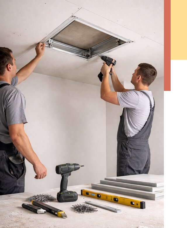 Установка люка в потолок ГКЛ в Нурлате от 2607 руб. под ключ | ОТДЕЛОЧНИК-Нрт