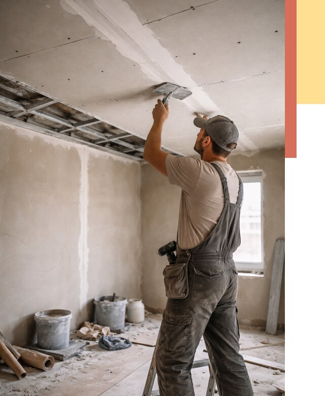 Ремонт потолка из гипсокартона в Нурлате от 678 руб./м² — быстро и недорого | ОТДЕЛОЧНИК-Нрт