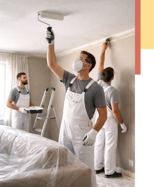 Покраска потолка водоэмельсионной краской в Нурлате от 2294 руб/м² — услуги под ключ | ОТДЕЛОЧНИК-Нрт