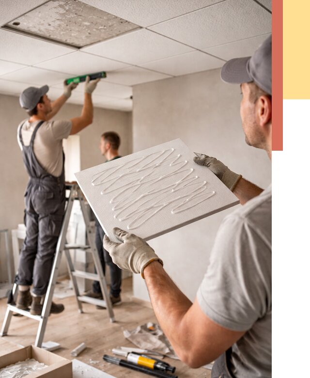 Монтаж потолочной плитки в Нурлате от 4692 руб. — быстро и недорого | ОТДЕЛОЧНИК-Нрт