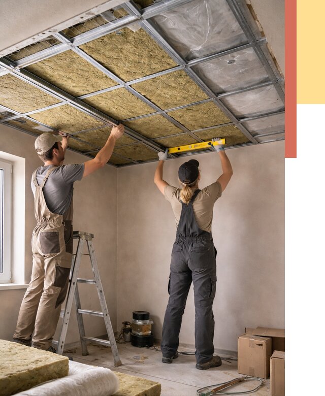 Шумоизоляция потолка в Нурлате от 1303 руб. под ключ — услуги ОТДЕЛОЧНИК-Нрт